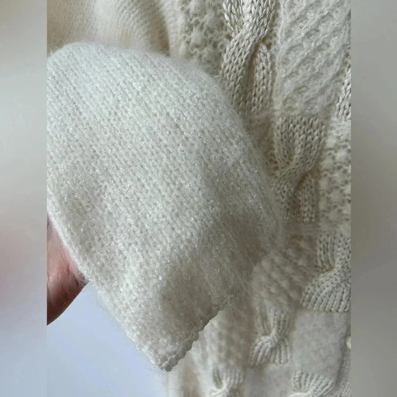 Vintage angora wool cardigan grandmacore patches sweater - Picture 8 of 14